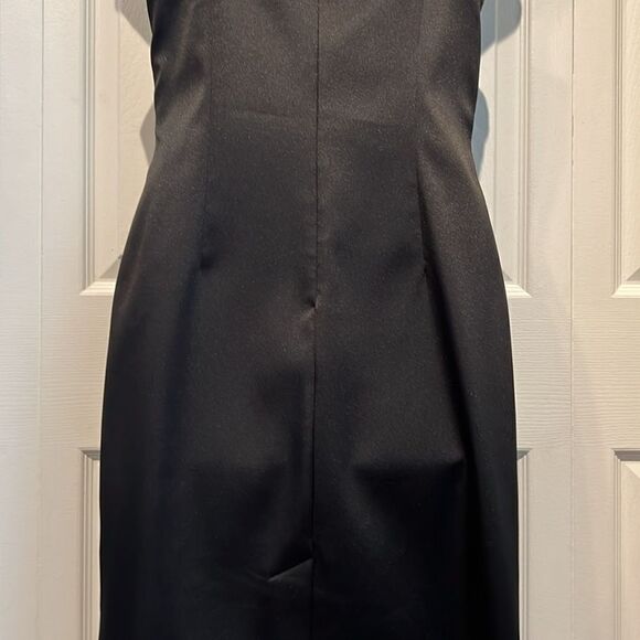 Hugo‎ Buscati Black Satin A line Dress Size 8 - Picture 9 of 11